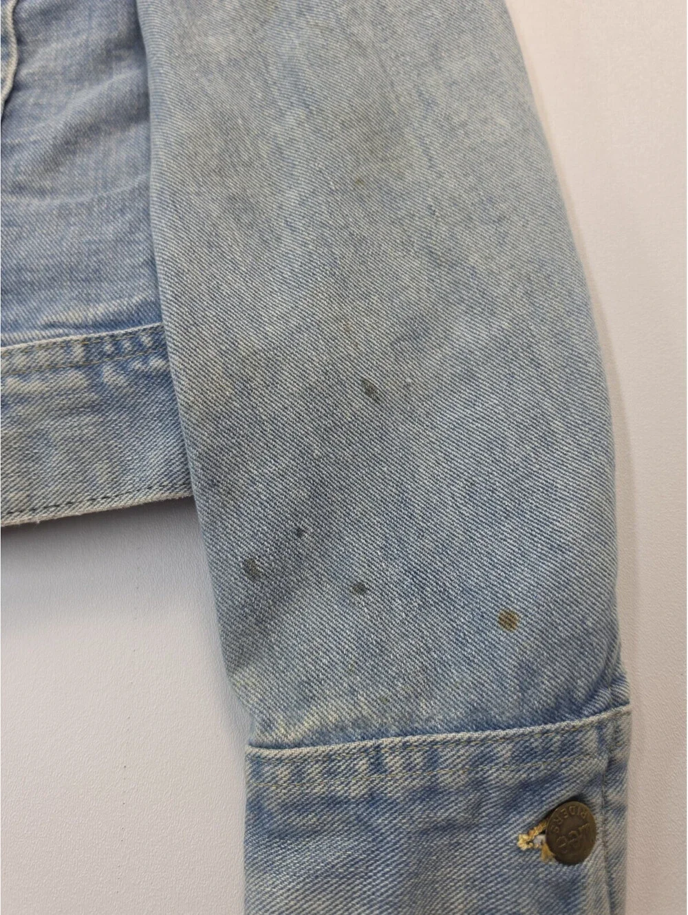 Lee 220J Vintage 70s 80s Blue Denim Jacket Mens Size Medium M